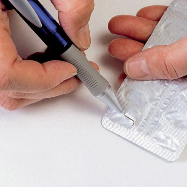 Blisterpen – pillepakkeåbner Blisterpen – Pillepakkeåbner -Danish Care Supply 260002 blisterpen