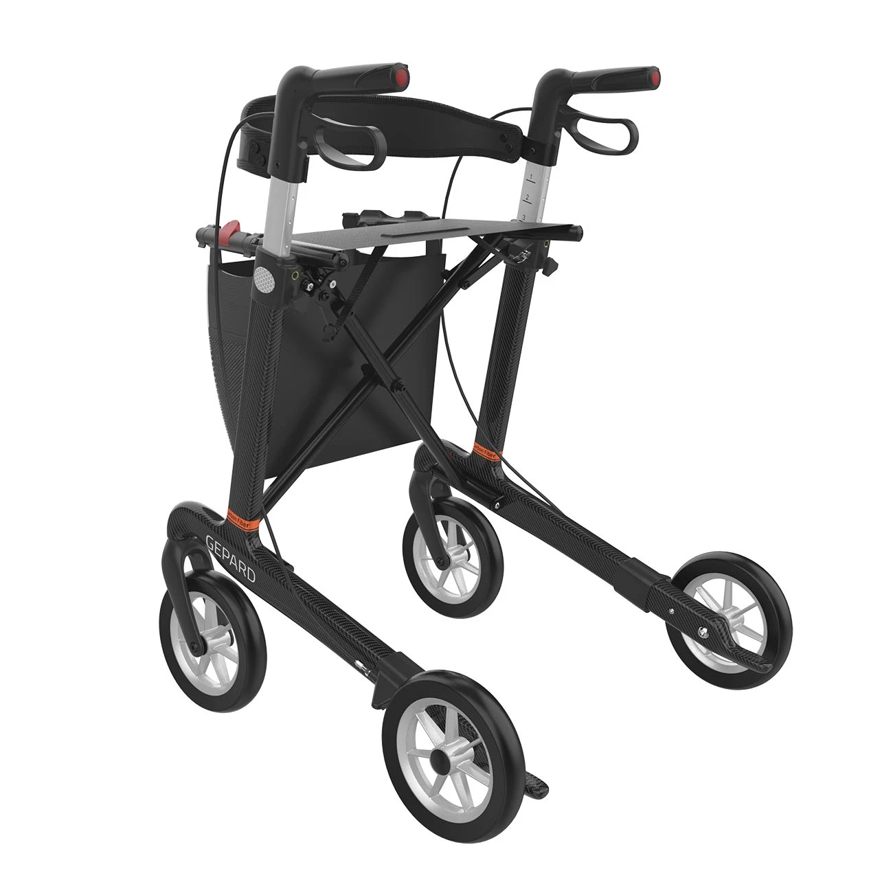 Mobilex Gepard Rollator med soft hjul – sædehøjde 55 cm Mobilex Gepard Rollator Med Soft Hjul – Sædehøjde 55 Cm -Danish Care Supply 401351 gepard lav softhjul