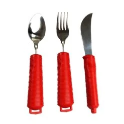 Sæt Med 3 Dele – Godt Greb, Rød – Kniv, Gaffel, Ske