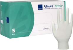 Abena Nitril Engangshandske – Hvid Pudderfri – Fl. Str.