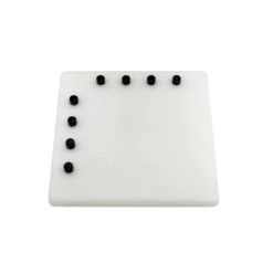 Hvidt Smørebræt – Sorte Knopper Og Antiskrid I Bunden