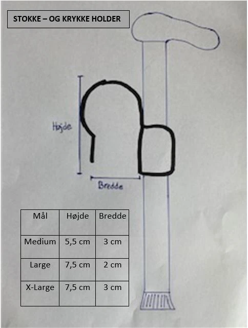 Fleksibel krykke- og stokkeholder – sort Fleksibel Krykke- Og Stokkeholder – Sort -Danish Care Supply Krykkeholder20 20ny